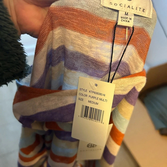 NWT SOCIALITE STRIPED BANDED TEE - Picture 3 of 4